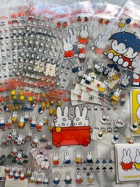 HUGE LOT Vintage Miffy Dick Bruna clear Sticker Sheets and MORE!
